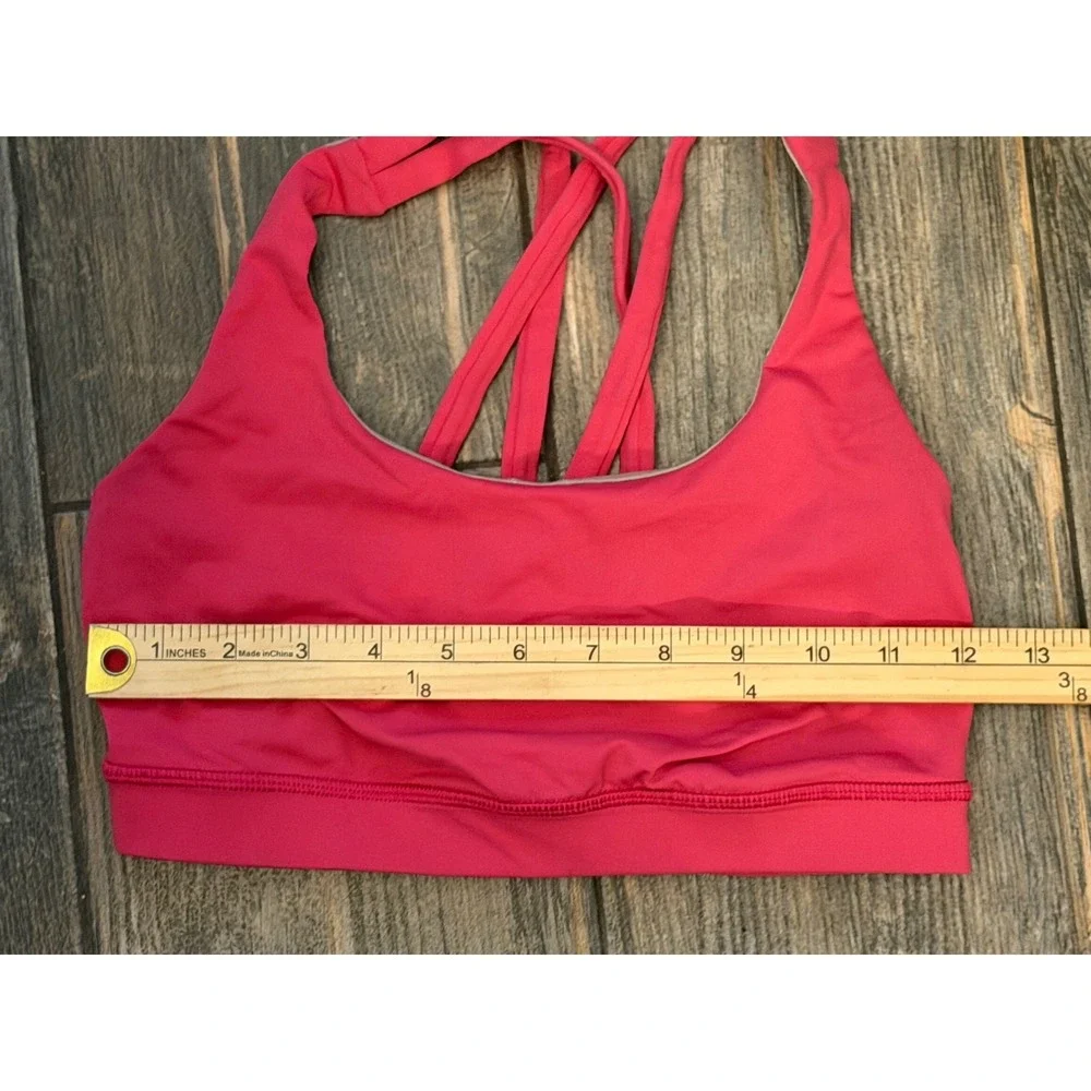 Lululemon Free To Be Wild Sports Bra Pink Strappy Yoga Shelf Bra Size 6 Athletic - Picture 4 of 5